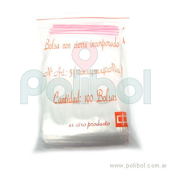 Bolsas transparentes con cierre incorporado de 8,5 x 12 cm.