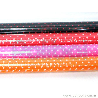 Papel plasficado con lunares lila