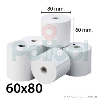 10 Rollos de papel térmico 60 x 80