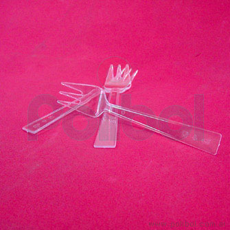 Mini tenedores plásticos transparentes