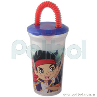 Vaso sport con sorbete Jake y los piratas