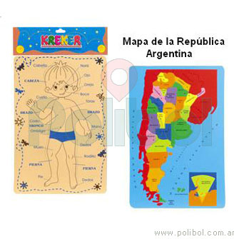 Mapa de la República Argentina con división política e impresión.