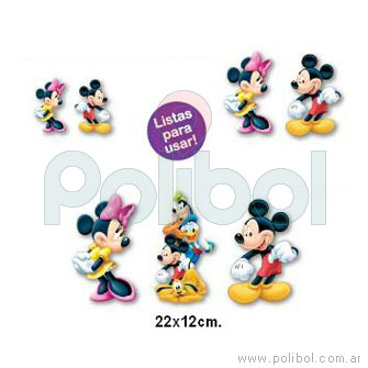 Figuras decorativas de madera pintadas Mickey Mouse