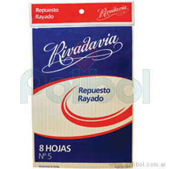 Repuesto N5 de 8 hojas rayadas