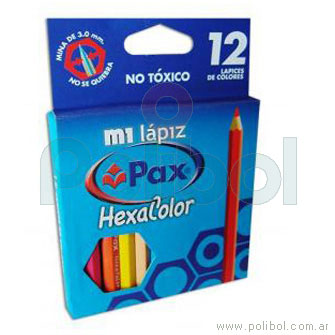 Lápices de colores hexagonales x12 cortos