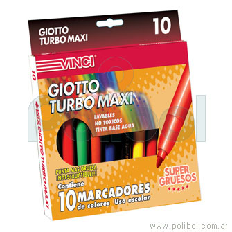 Marcadores turbo maxi x10 colores