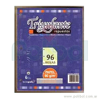 Repuesto de hojas cuadriculadas n3 - 96 hojas