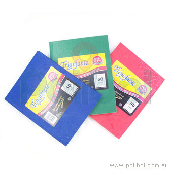 Cuaderno tapa dura cuadriculado color verde inglés x 50 hojas