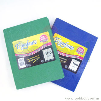 Cuaderno tapa dura cuadriculado color verde inglés x 100 hojas