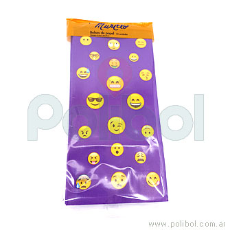 Bolsas emoticones fondo violeta FB3