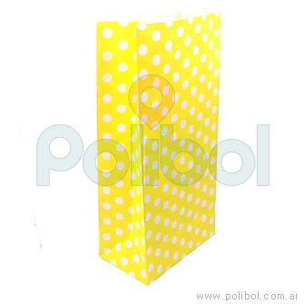 Bolsas sin soga FB3 amarillo con lunares blancos