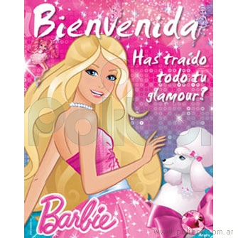 Poster de Bienvenida cotillón Barbie Moda