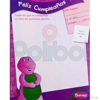 Poster para dedicatorias Barney.