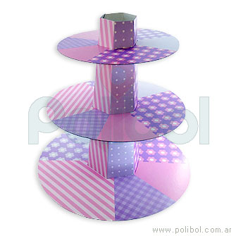 Torre de cupcakes - patch rosa y lila