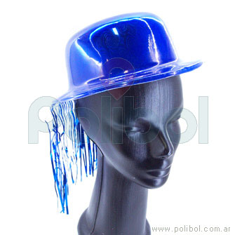Sombrero bombin hologramado con flecos