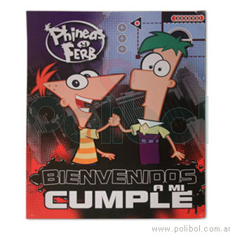 Afiche de Bienvenida a mi cumpleaños Phineas y Ferb