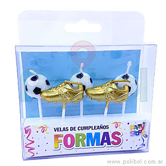 Velas de cumpleaños Botines y pelotas