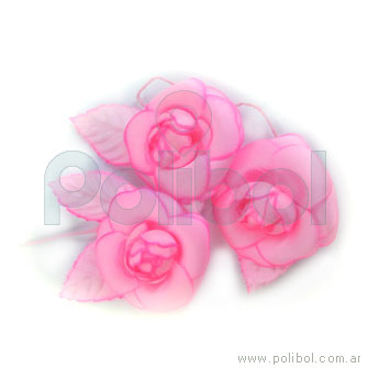 Flores de tela color rosa x 12