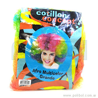 Peluca afro multicolor grande