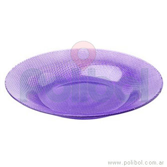 Plato de vidrio hondo Trendy violeta 22