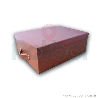 Caja forrada con cuerina color marrón
