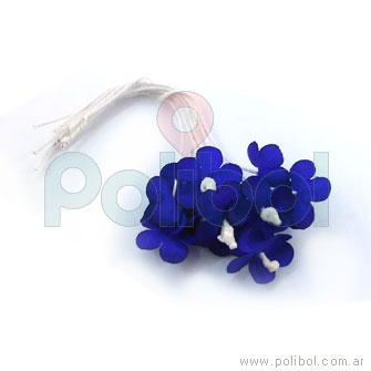 Ramito de flor de tela color violeta x 12
