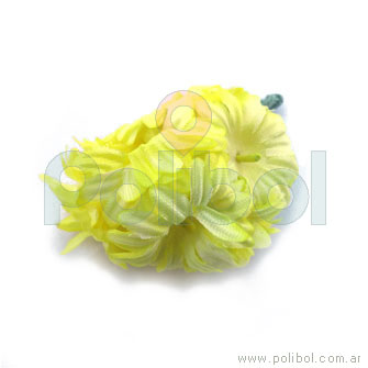 Ramito de flor de tela color amarillo x 12