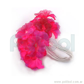 Ramito de flor de tela color fucsia x 12