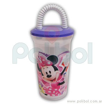 Vaso sport perlado con sorbete Minnie