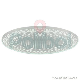 Plato oval de vidrio