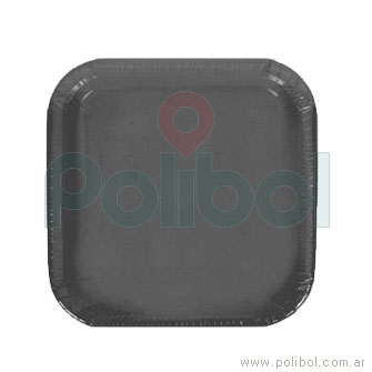 Platos cuadrados de 18 cm. negro