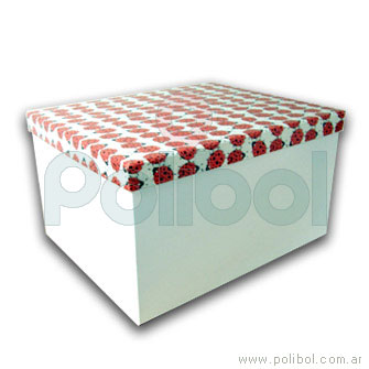 Caja forrada color blanco 45x35cm.