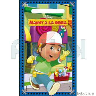 Bolsas plásticas de cotillón Manny a la obra