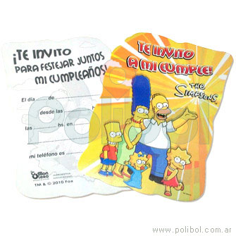 Invitaciones troqueladas Los Simpsons