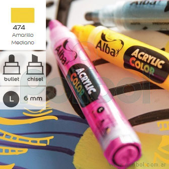 Marcador Acrylic Color Amarillo Mediano 474