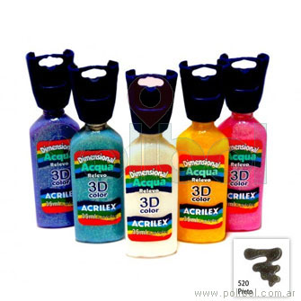 Dimensional 3D acqua negro 520