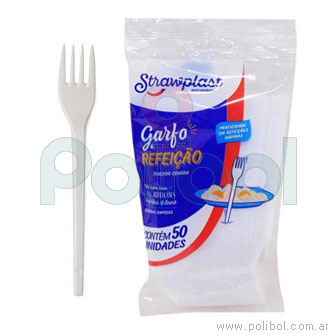 Tenedor de comida blanco x 50