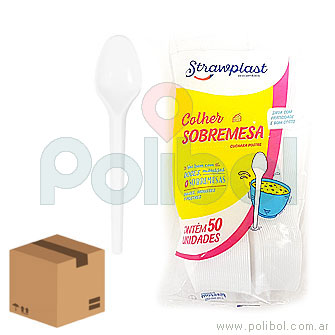 Cucharas de sobremesa blanca x 1000