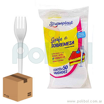 Tenedor para postre blanco x 1000