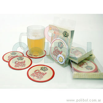 Posavasos Cool Beer Here blancos