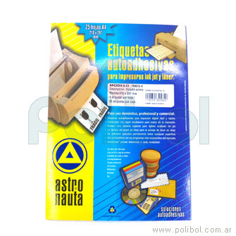 Etiquetas autoadhesivas para CD 118 mm. x 50