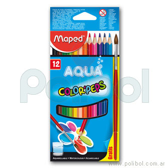 Lápices de colores Color'Peps Aqua x12