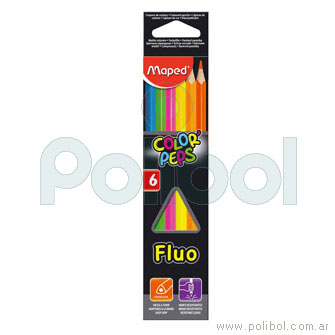 Lápices Color'Peps Fluo x6