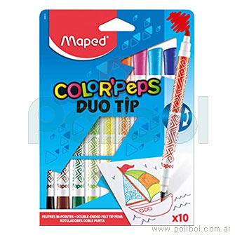 Marcadores Color'peps Duo Tip x 10