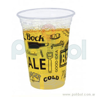 Vaso fiesta decorado cerveza 300 ml.