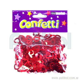 Confeti de corazones rojos