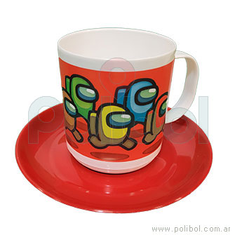 Taza con plato Among Us