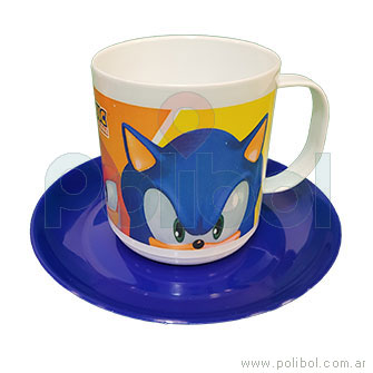 Taza con plato Sonic
