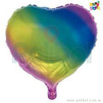 Globo corazón multicolor