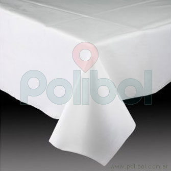 Mantel plástico color blanco 137 x 274 cm.